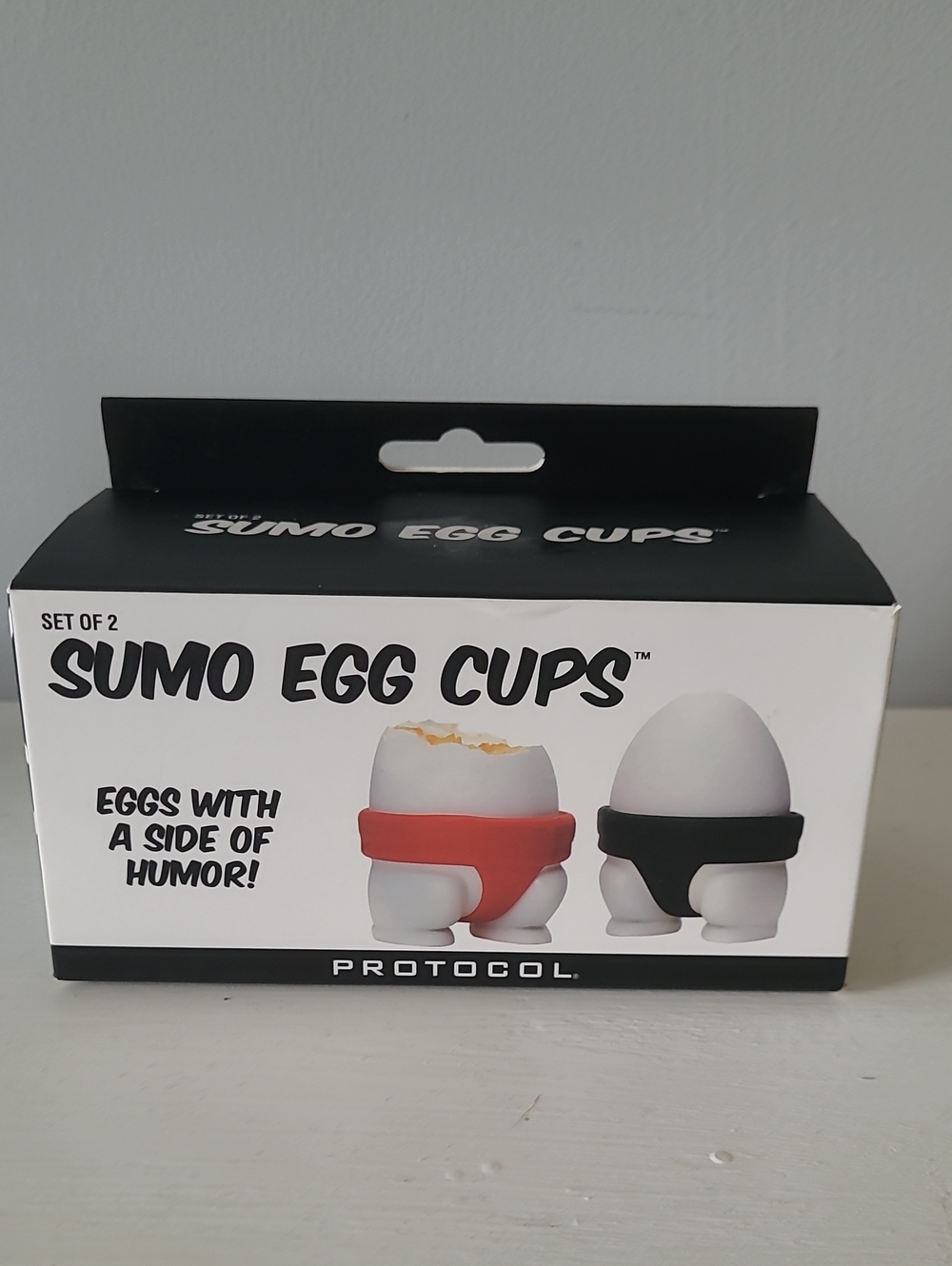 Sumo Egg Cups Set - Red & Black